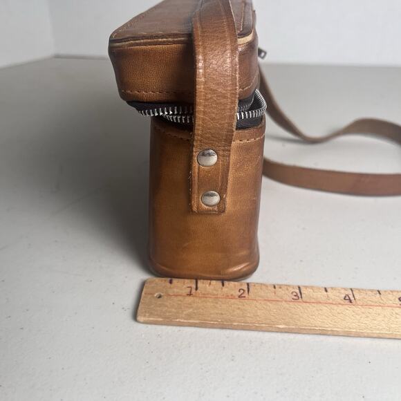 Vintage Brown Belding California Saddle Leather Case Zip Around Small Bag 7x5x2" - Picture 11 of 16
